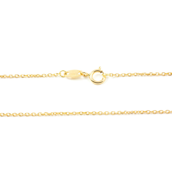 18ct Yellow Gold Forced Chain necklace thick 1 mm