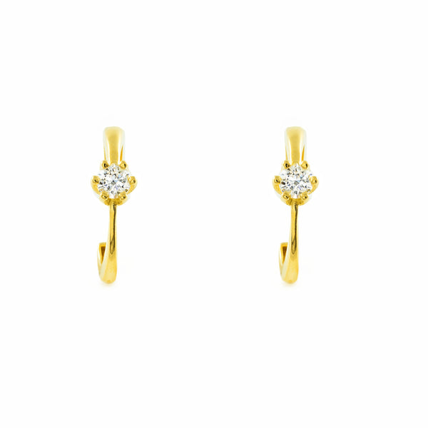 Pendientes Mujer-Niña Oro Amarillo 9K Circonita Brillo