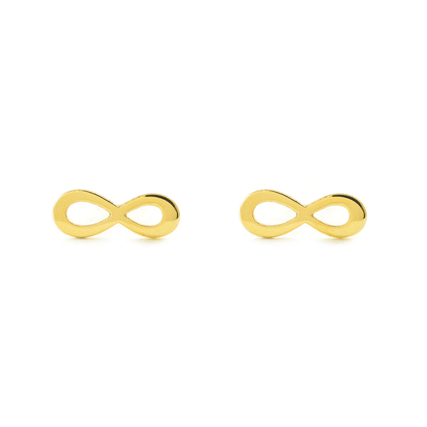 Pendientes Mujer-Niña Oro Amarillo 9K Liso Infinito Brillo