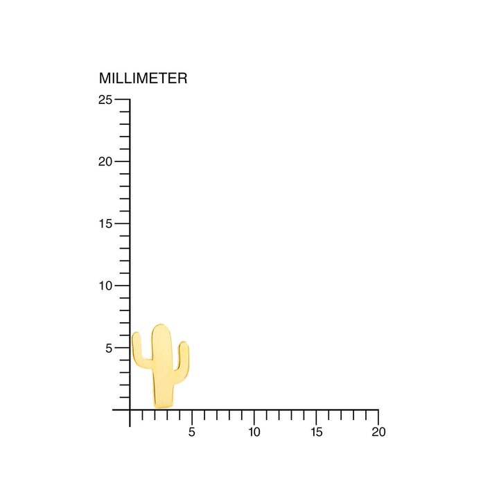 Pendientes oro niña cactus (9Kts)