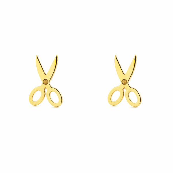 9ct Yellow Gold Scissors Earrings shine