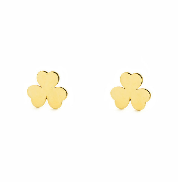 9ct Yellow Gold Trebol Earrings shine