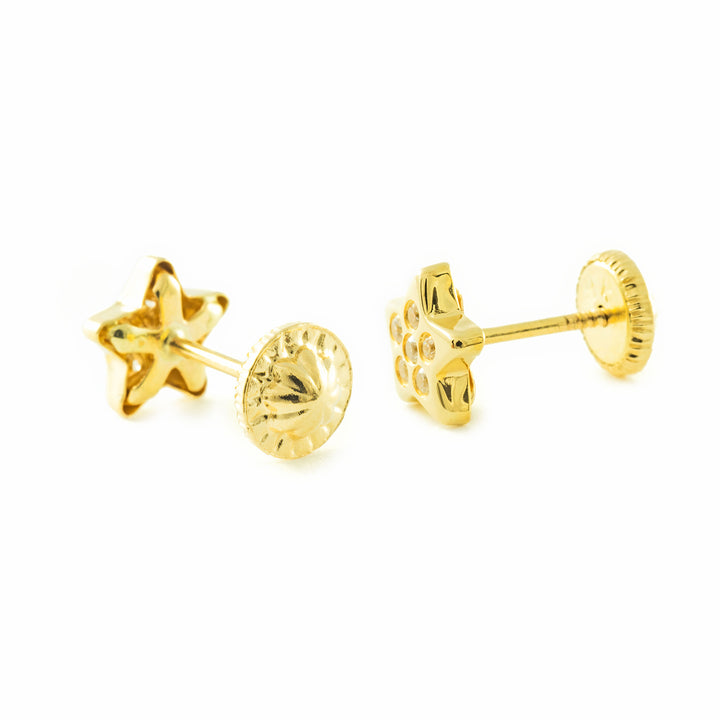 Pendientes Niña Oro amarillo Estrella con circonitas (9kts)