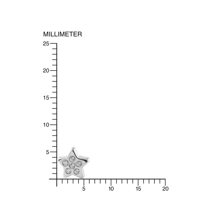 Pendientes Niña Oro Blanco de estrella con circonitas (9kts)