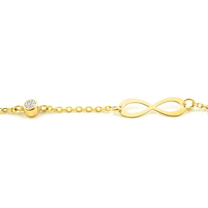 Pulsera oro Arbol de la Vida infinitos y chatones (9Kts)