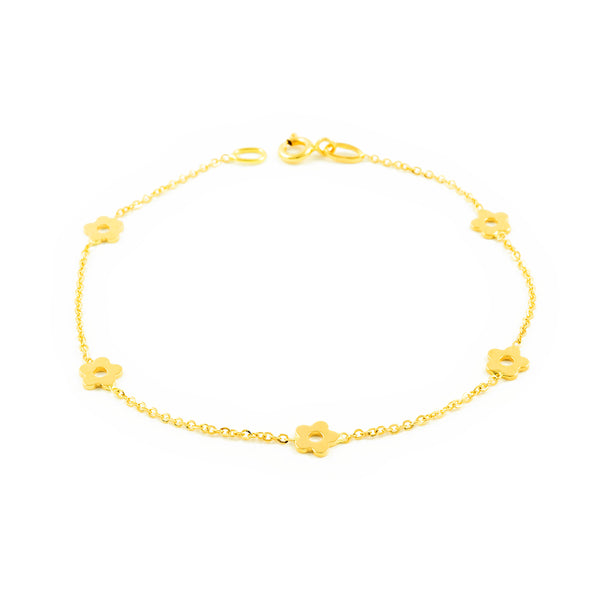  18ct Yellow Gold Women's Bracelet Flower Shine 18 cm