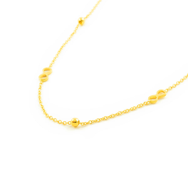 18ct Yellow Gold Infinite Necklace 42 cm