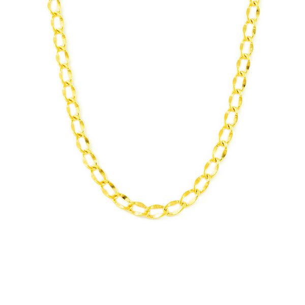 18ct Yellow Gold Bilbao Chain necklace thick 3 mm