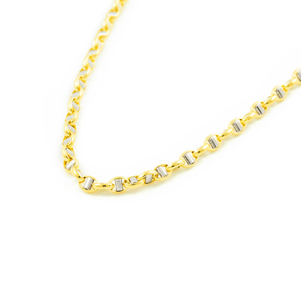 18ct two color gold Capaventi Chain necklace thick 2.3 mm