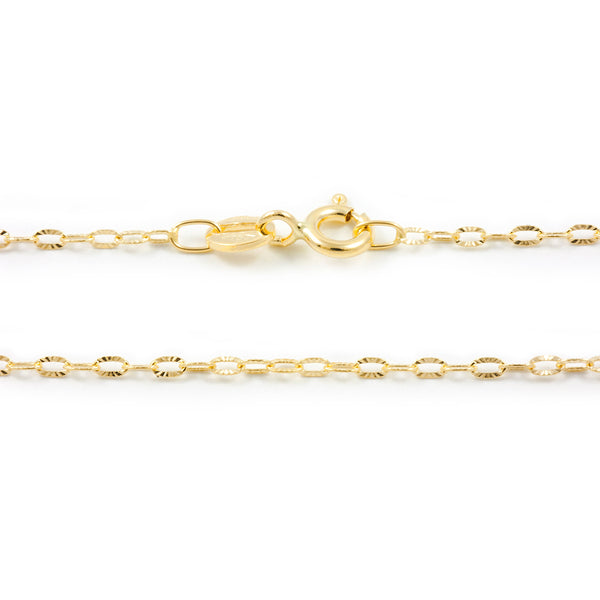 18ct Yellow Gold Shiny Chain necklace thick 1.2 mm