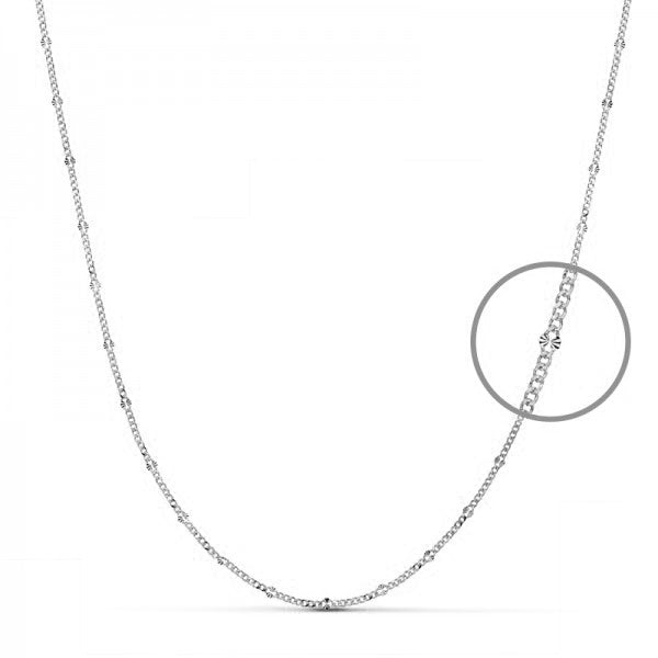 Cadena Oro Blanco 18k Entrepieza Diamantada 1º (45 cm)