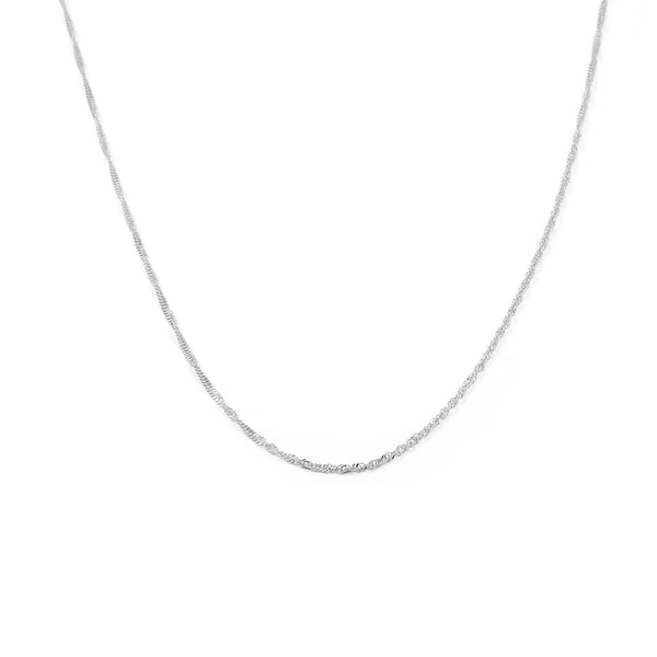 18ct White Gold Singapore Chain necklace thick 1.5 mm
