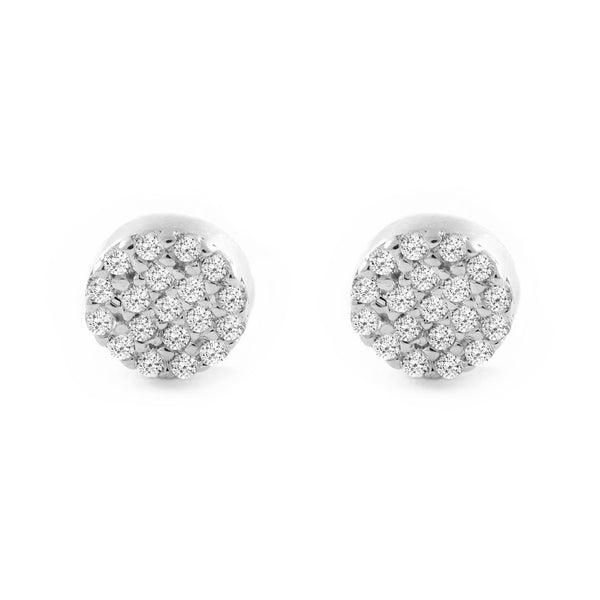 9ct White Gold Round Cubic Zirconias Earrings shine