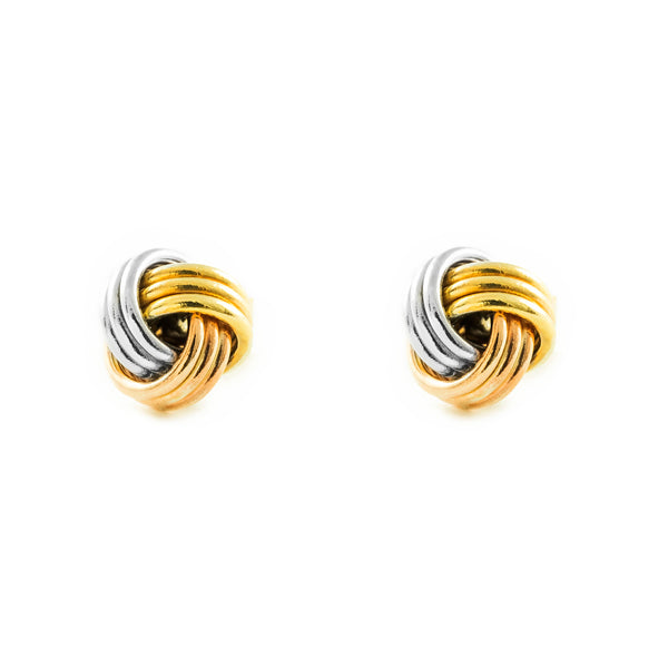 Women's Earrings 9 Carat Tricolour Gold (375/1000) Knot