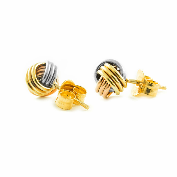 Pendientes Mujer Oro Tricolor 18k Nudo