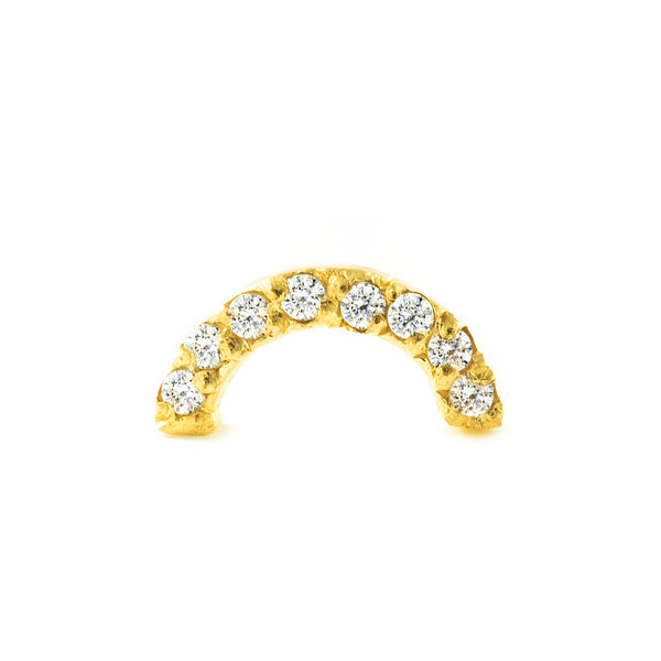 Piercing Oro Amarillo 9K Cartilago Luna Circonitas Brillo