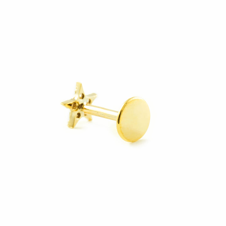 Piercing Oro cartilago estrella 4 mm (9kts)