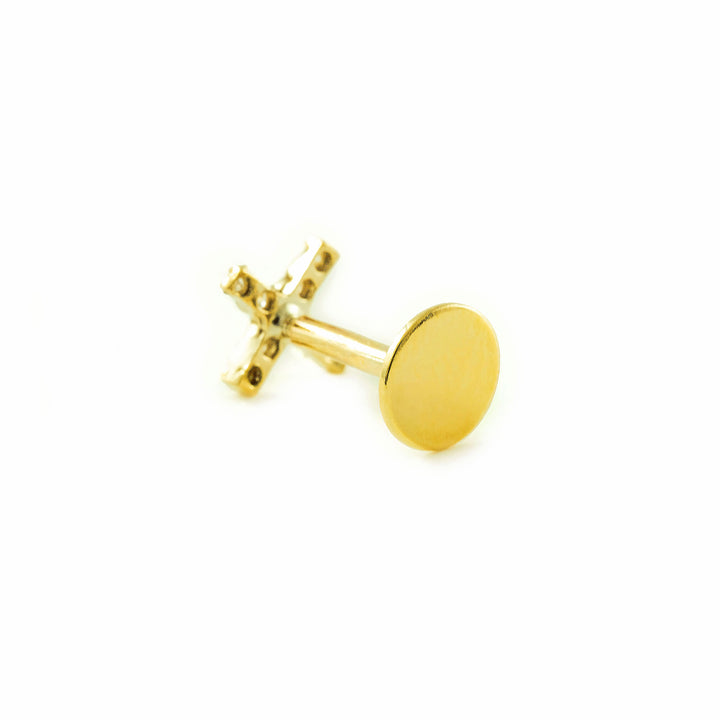 Piercing Oro cartilago cruz 4 mm (9kts)