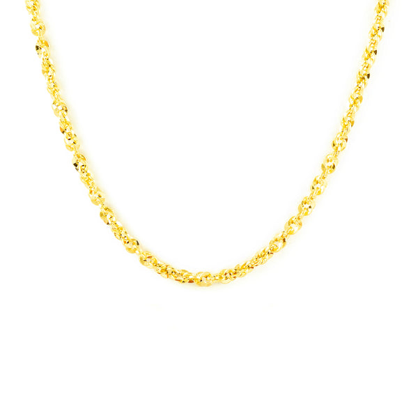 18ct Yellow Gold Diamond Solomonic Chain necklace thick 2.5 mm