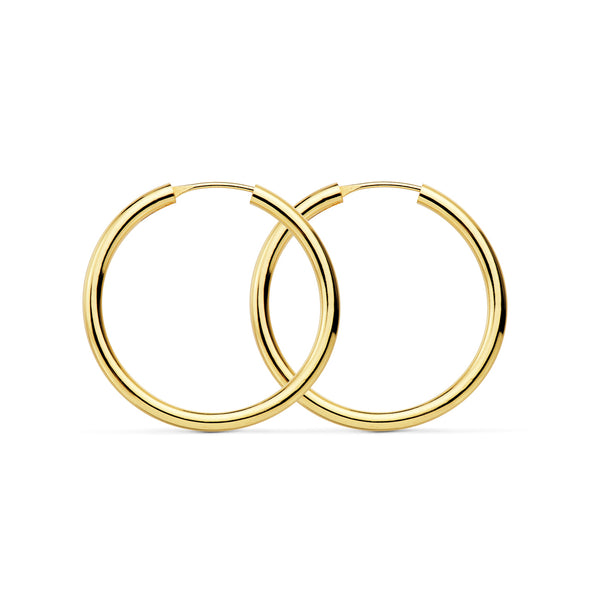 18ct Yellow Gold Flexibles Hoops Earrings shine 20x2 mm