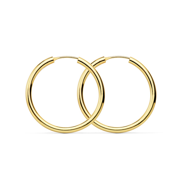 18ct Yellow Gold Flexibles Hoops Earrings shine 24x2 mm