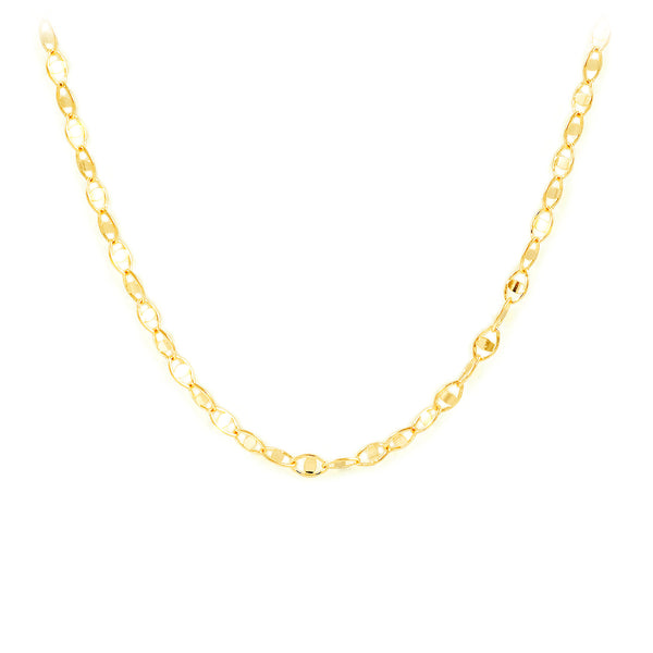 18ct Yellow Gold Forced Chain necklace thick 2 mm