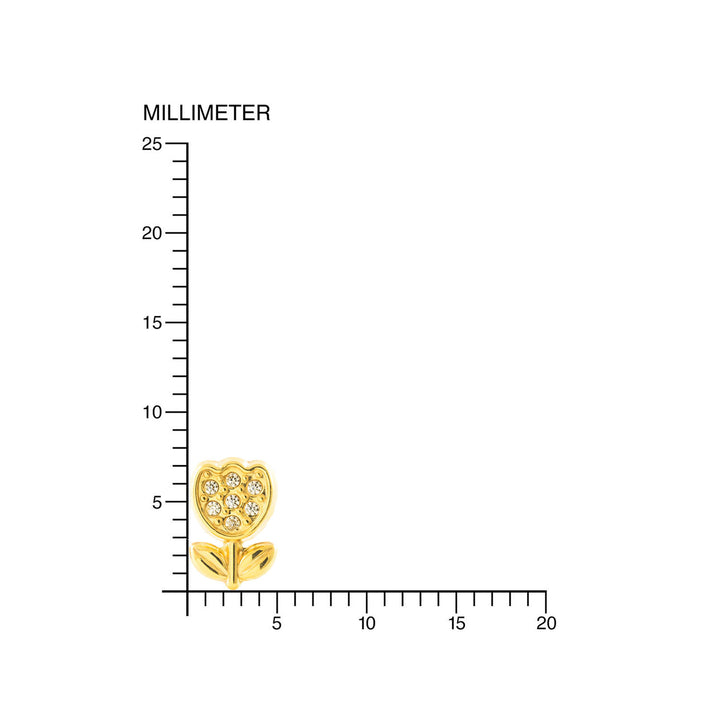 Pendientes Niña Oro 9k Tulipan Circonita