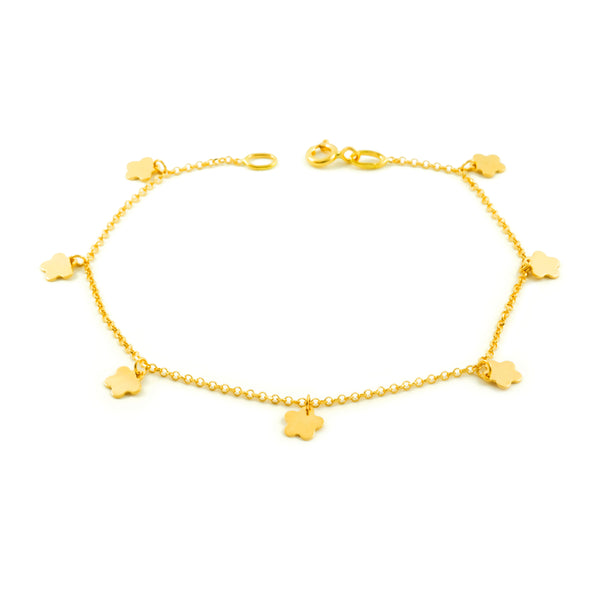  18ct Yellow Gold Women's Bracelet Flower Shine 18 cm