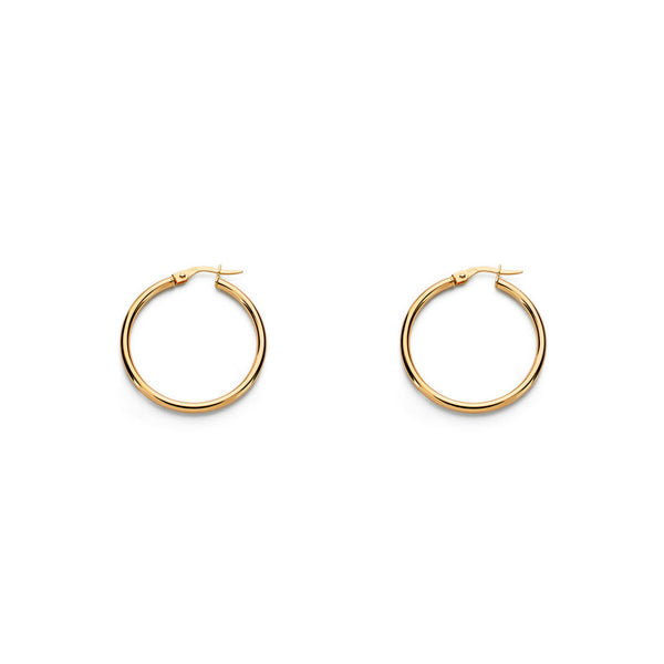 9ct Yellow Gold Hoops Earrings shine 23x1.5 mm