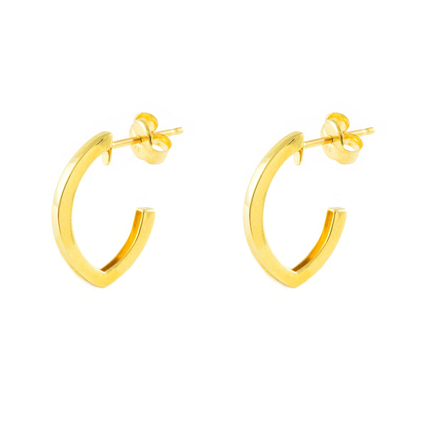 9ct Yellow Gold Teardrop Hoops Earrings shine 14.5x1.5 mm