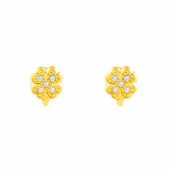 9ct Yellow Gold Cubic Zirconias Earrings shine