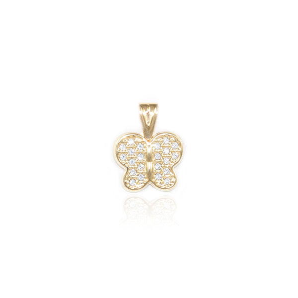 9ct Yellow Gold Butterfly Cubic Zirconia pendant shine