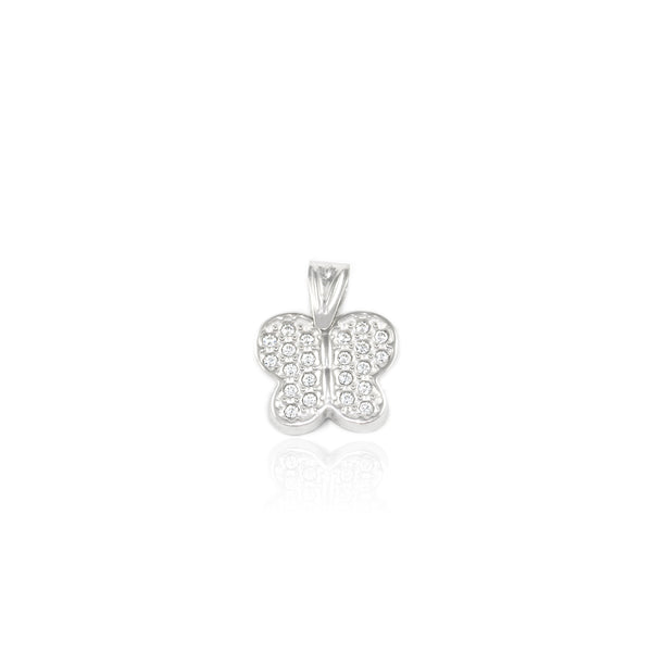 9ct White Gold Butterfly Cubic Zirconia pendant shine