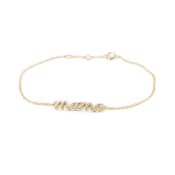 925 Sterling Silver Gold-plated Mama bracelet shine