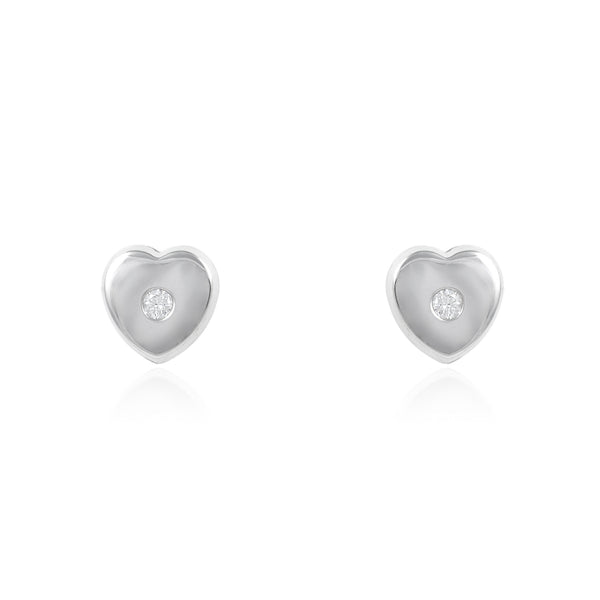 925 Sterling Silver Heart Cubic Zircon shine earrings