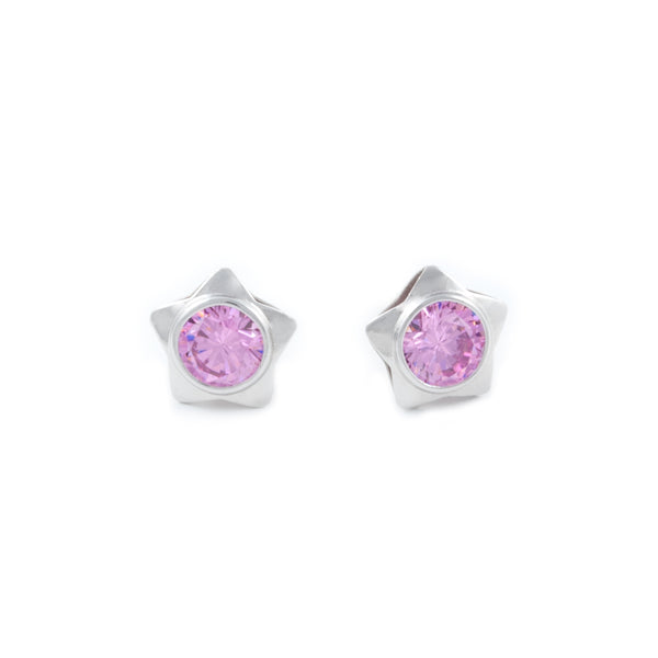 925 Sterling Silver Star Rose shine earrings