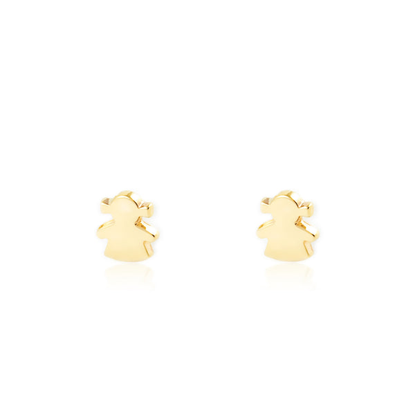 9ct Yellow Gold Girl Children's Baby Girls Earrings shine