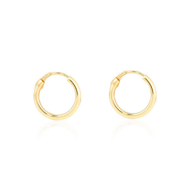 9ct Yellow Gold Hoops Earrings shine 12x1.2 mm