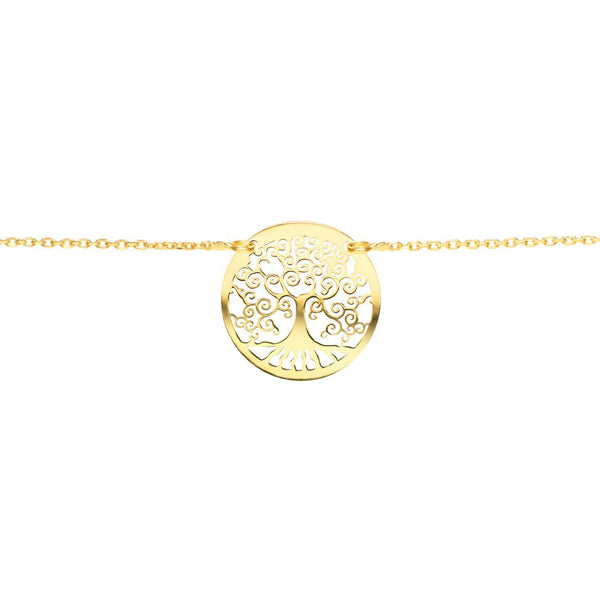 925 Sterling Silver Gold-plated Tree of Life Necklace Shine