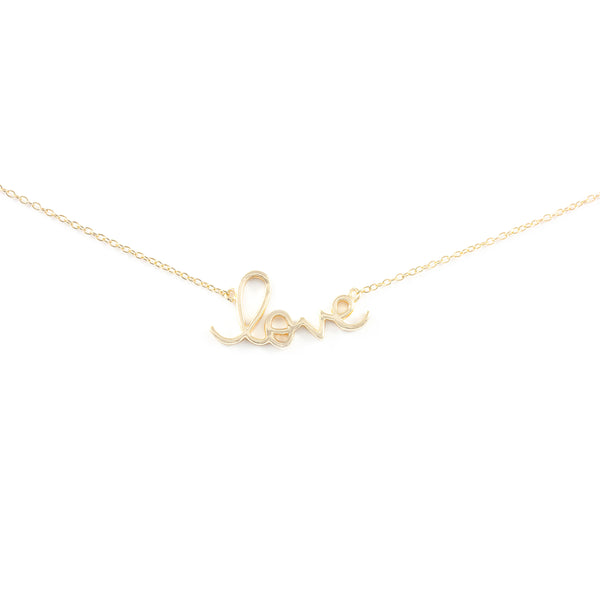 925 Sterling Silver Gold-plated Love Necklace Shine