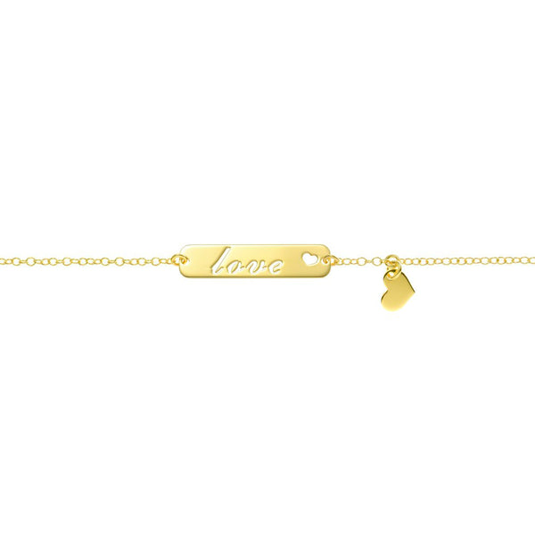 Collar Plata de Ley Dorado Love Brillo