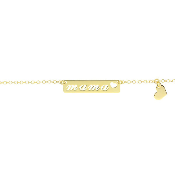 Pulsera Plata de Ley Dorado Mama Brillo