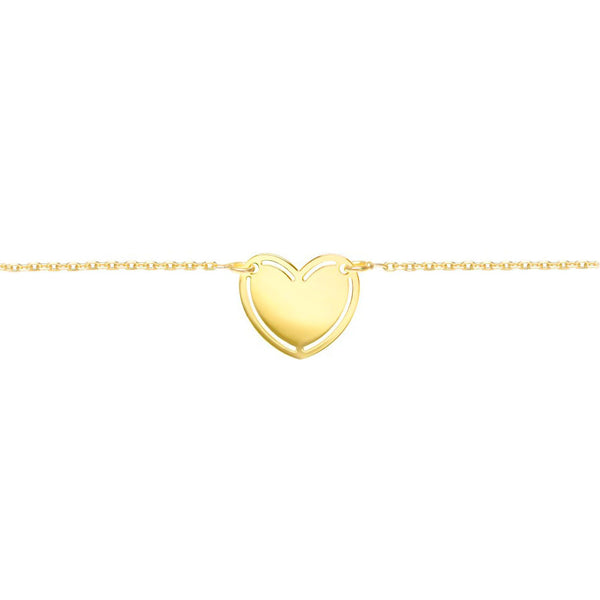 925 Sterling Silver Gold-plated Heart Necklace Shine