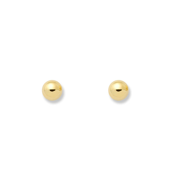 18ct Yellow Gold Half Ball 5 mm Earrings shine