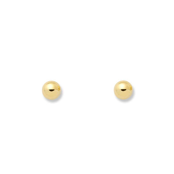 18ct Yellow Gold Ball 4 mm Earrings shine