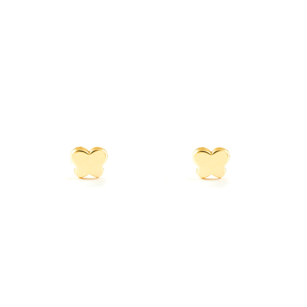 9ct Yellow Gold Butterfly Children's Baby Girls Earrings shine