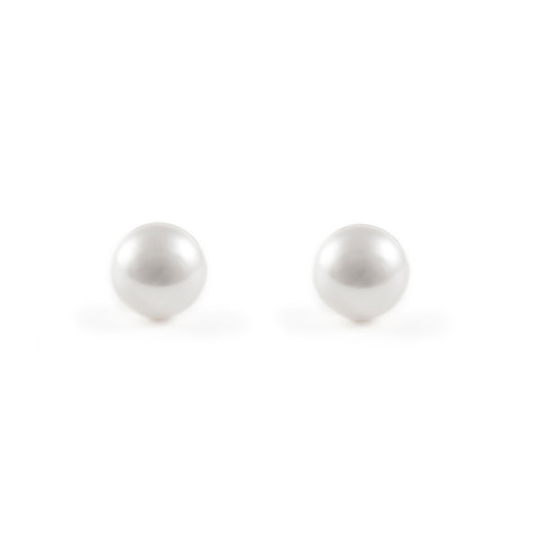 925 Sterling Silver Pearl 10 mm shine earrings