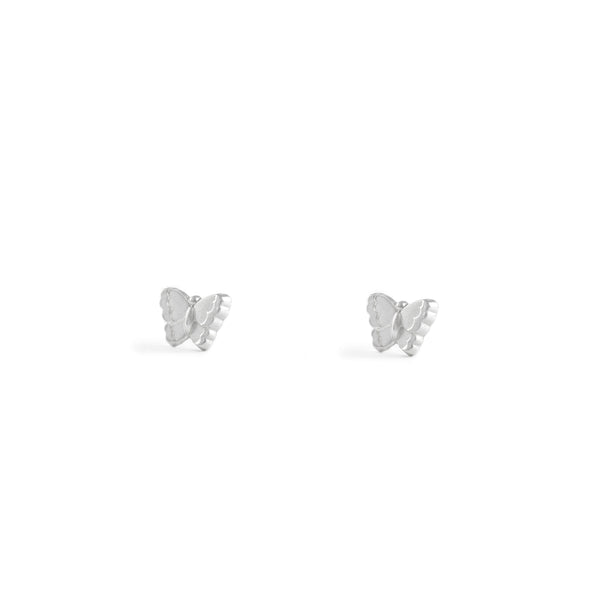 Pendientes Plata de Ley Mariposa Mate y Brillo