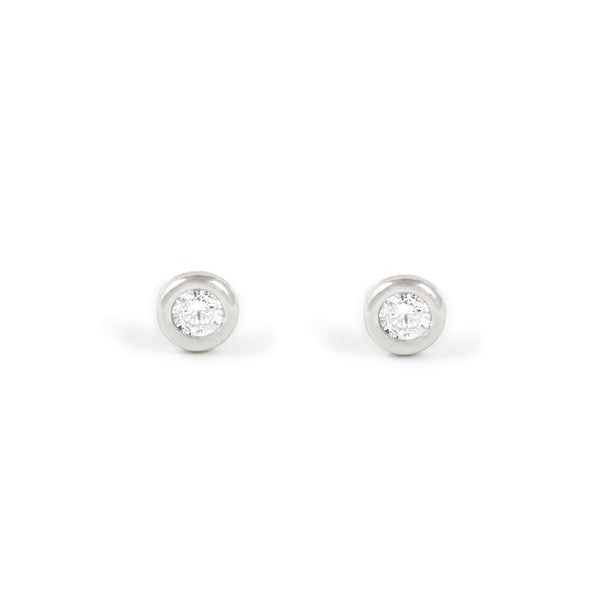 925 Sterling Silver Round Cubic Zircon shine earrings