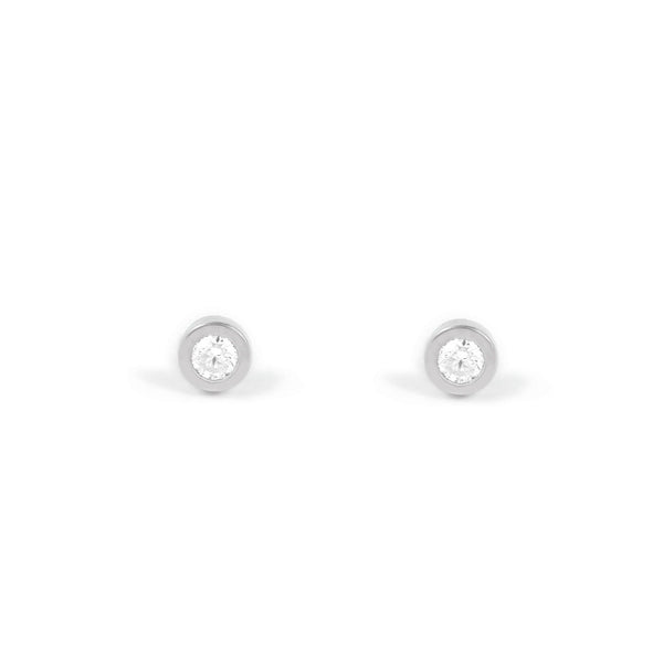 925 Sterling Silver Round Cubic Zircon shine earrings